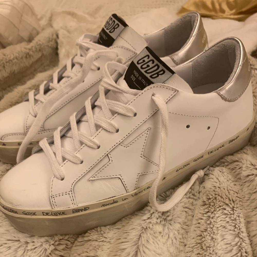 Golden Goose Hi Stars - White/Silver